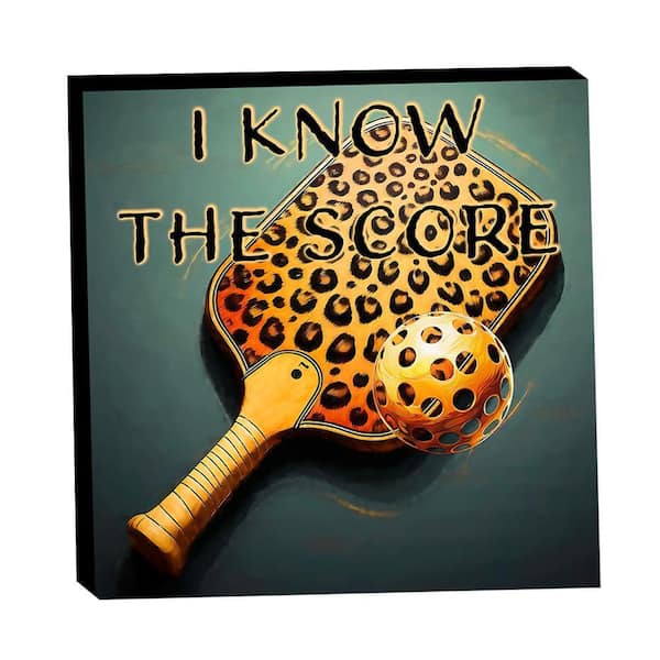 VENICE BEACH Collections Pickleball Leopard Paddle I Know the Score by Grotto Studios 1-Piece Unframed Graphic Print Sports 16 in. x 16 in.