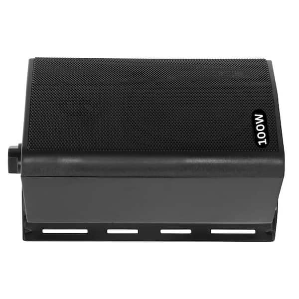 20-Watt Wall Mount Indoor/Outdoor Stereo Wired Speaker with 8Ω High Performance Powerful Bass in Black (2-Pieces)