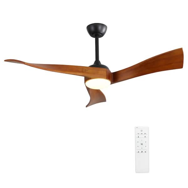 RCCFBHM Light Pro 52 in. Indoor Matte Black Ceiling Fan with Remote Control, 6 Speed, Dimmable 3 Color LED Light and DC Motor