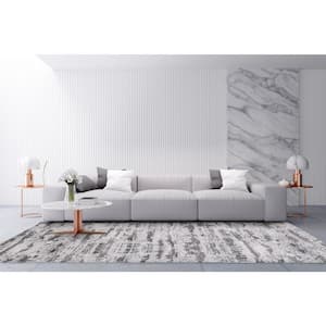 Grey 2 ft. x 3 ft. Polyester Rectangle Area Rug