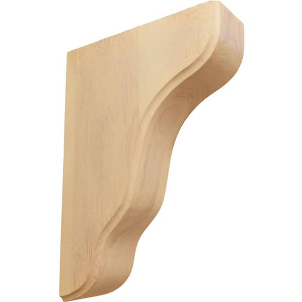 Ekena Millwork 1-3/4 in. x 5-1/4 in. x 7-1/2 in. Red Oak Plymouth Wood Bracket