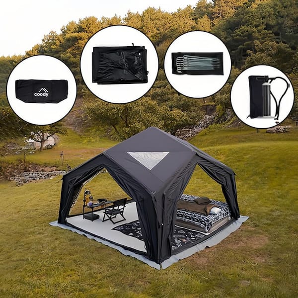 coody 12 ft. x 12 ft. Hub Station Inflatable Tents, Black HD