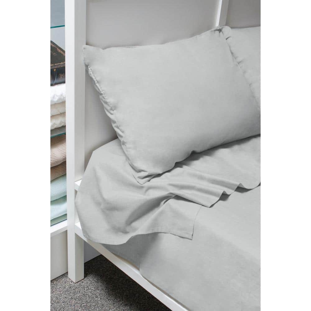 Cool Grey Full 100% Cotton 4-Piece Sheet Set
