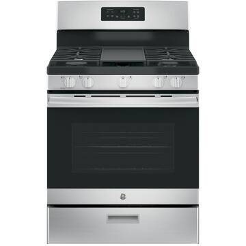 30 in. 5.0 cu. ft. Freestanding Gas Range in Stainless Steel with Griddle