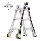 14 ft. Reach MPXW Aluminum Multi-Position Ladder with Wheels, 375 lbs. Load Capacity Type IAA Duty Rating