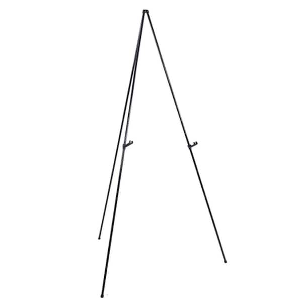 1 Piece Adjustable Metal Easel Stand for Floor Display Wedding Signs Posters Sturdy Portable Non-Slip Black