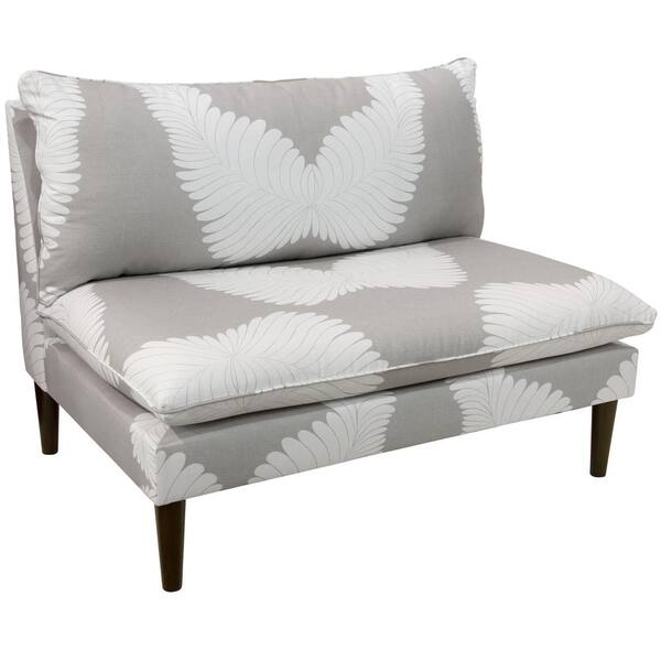 Skyline Furniture Feather Deco Grey Armless Love Seat with Grey Legs