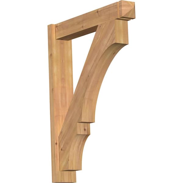 Ekena Millwork 6 in. x 36 in. x 28 in. Western Red Cedar Balboa Arts and Crafts Smooth Outlooker