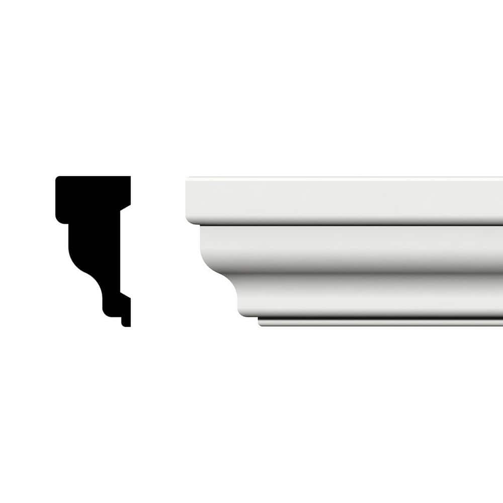 White PVC General Purpose Decorative Moulding, 2'' x 96''