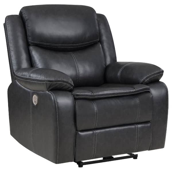 Susan Gray Faux Leather Glider Power Recliner Chair with USB Port