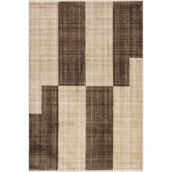 RUGS USA Cedarwood Fringed Brown 8 ft. x 10 ft. Area Rug
