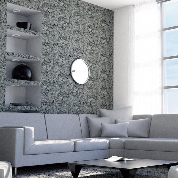 Osgood Charcoal Marbled Wallpaper
