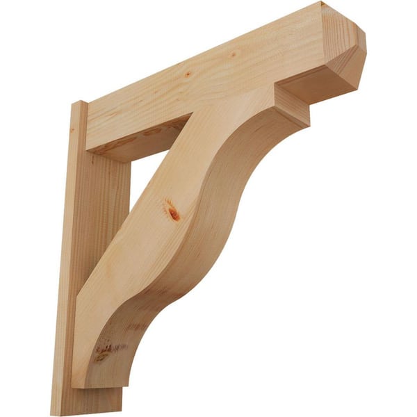 Ekena Millwork 8 in. x 32 in. x 32 in. Douglas Fir Fuston Craftsman Smooth Outlooker