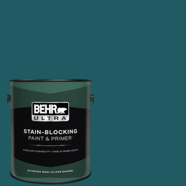 BEHR ULTRA 1 gal. #S-H-510 Moonlit Pool Semi-Gloss Enamel Exterior Paint & Primer