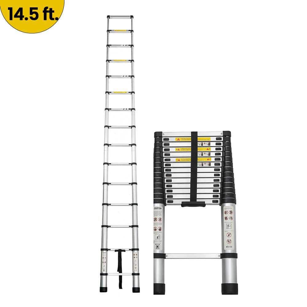 14.5 ft. Aluminum Telescopic Extension Ladder, Portable Multi-Purpose for I