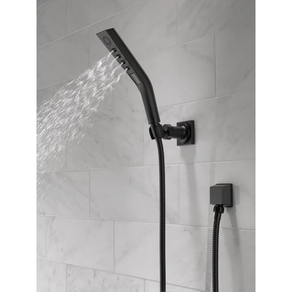 3-Spray Patterns 1.75 GPM 1.81 in. Wall Mount Handheld Shower Head with H2Okinetic in Matte Black