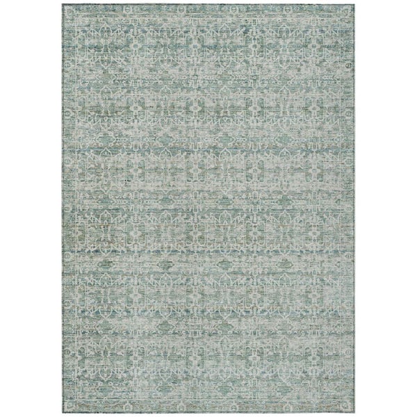 Chantille Machine Washable Indoor/Outdoor Abstract ACN2152 Teal 2 ft. 6 in. x 3 ft. 10 in. Area Rug