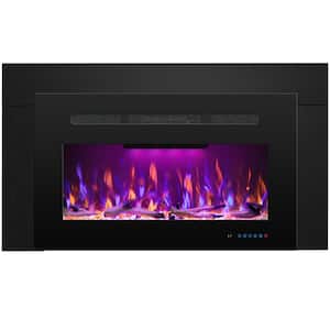 44.5 in. W 25.7 in. H Electric Fireplace Insert with Trim, 3 Flame and Top Light, 750/1500-Watt, Crackling, 62- 99°F