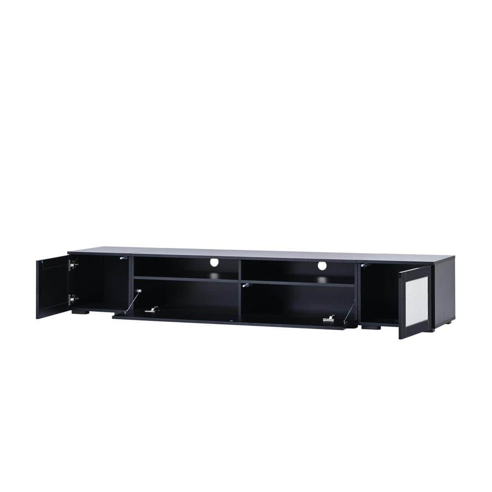 82.6 in. W x 15.6 in. D x 13.8 in. H Bathroom Black Linen Cabinet