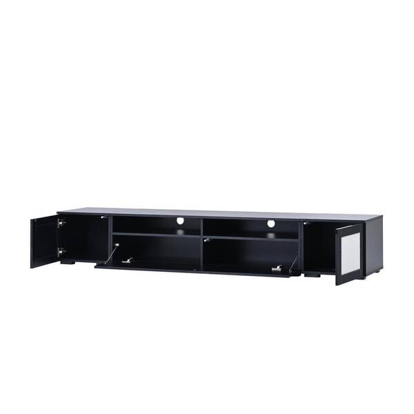 Unbranded 82.6 in. W x 15.6 in. D x 13.8 in. H Bathroom Black Linen Cabinet