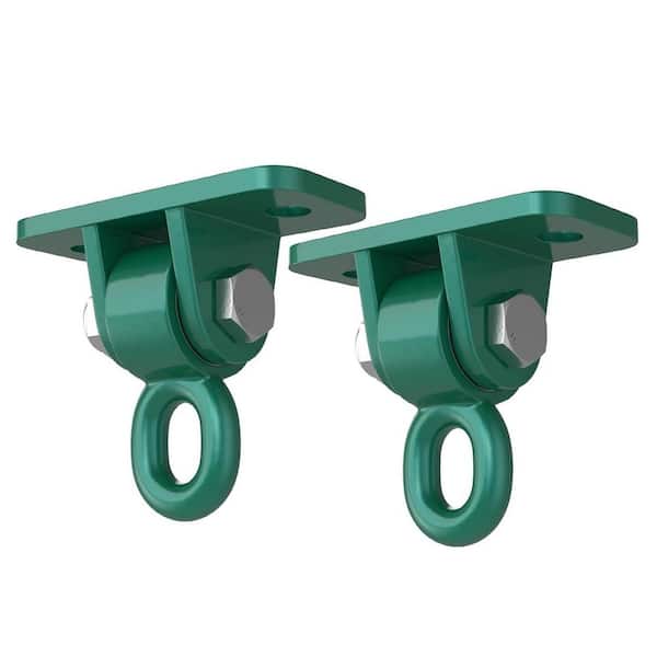 4pcs Heavy Duty Swing Hangers w/ Bearings Porch Swing Kit for Outdoor Ceiling Mount Swingset Bracket Hooks Hammock Green