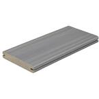 Horizon 1 in. x 5-1/4 in. x 1 ft. Castle Gray Grooved Edge Capped Composite Decking Board Sample
