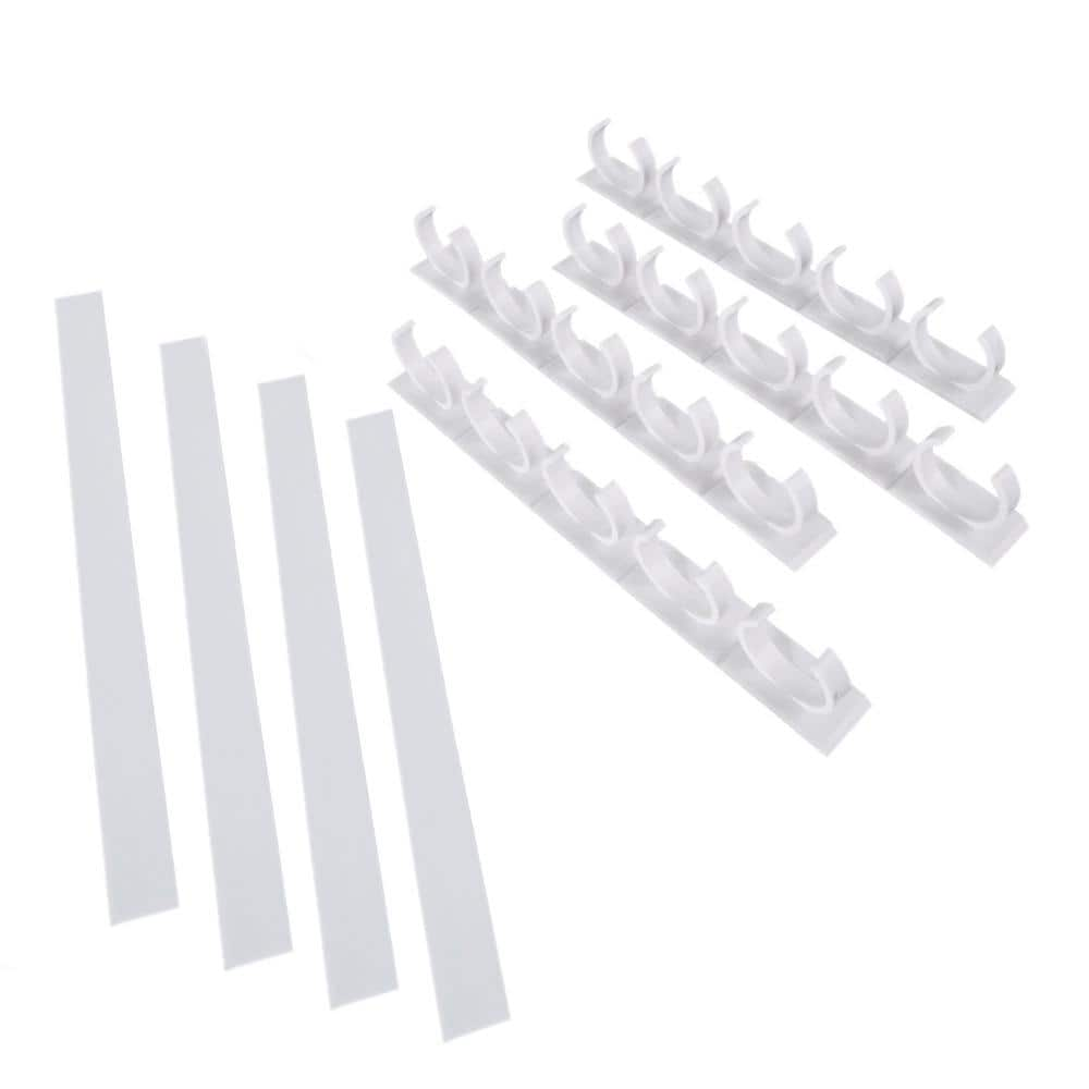 Lavish Home 16 Pack White Gripper Clip Strip Spice Rack