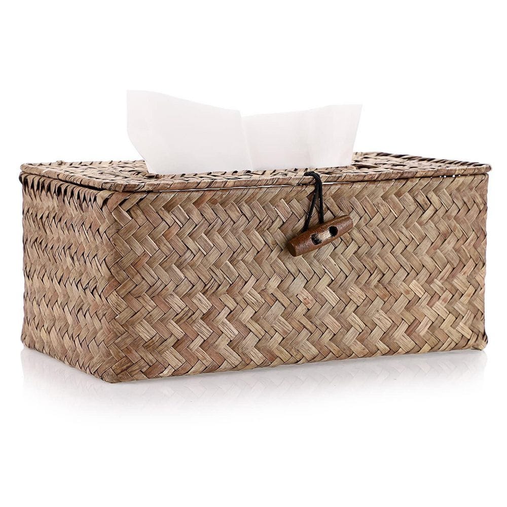 Rectangle Seagrass Tissue Box Cover, Woven Decorative Holder Bathroom or Office, 10.04 x 5.51 x 4.13 in price history on PriceWatchPro