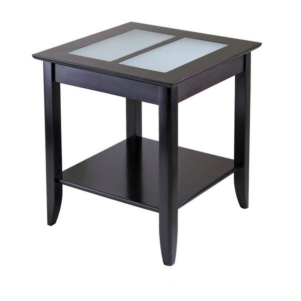 Winsome Wood Syrah Espresso Glass Top End Table