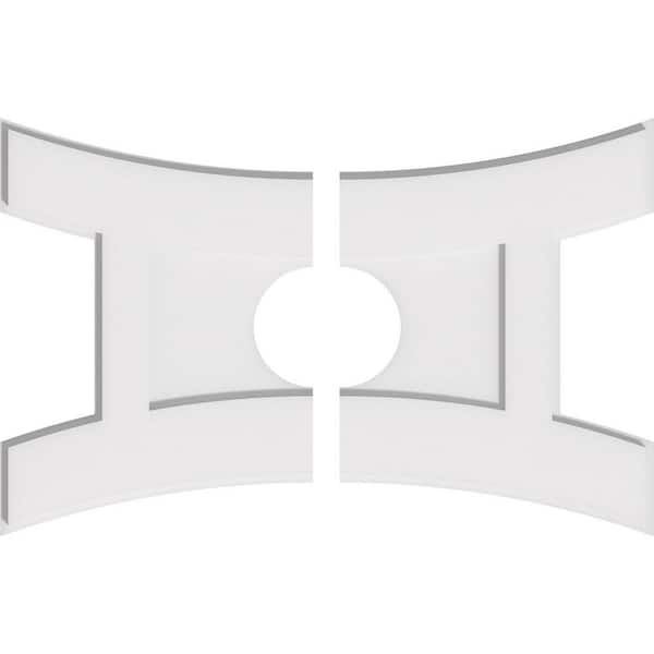 Ekena Millwork 26 in. W x 17-3/8 in. H x 5 in. ID x 1 in. P Haven Architectural Grade PVC Contemporary Ceiling Medallion (2-Piece)