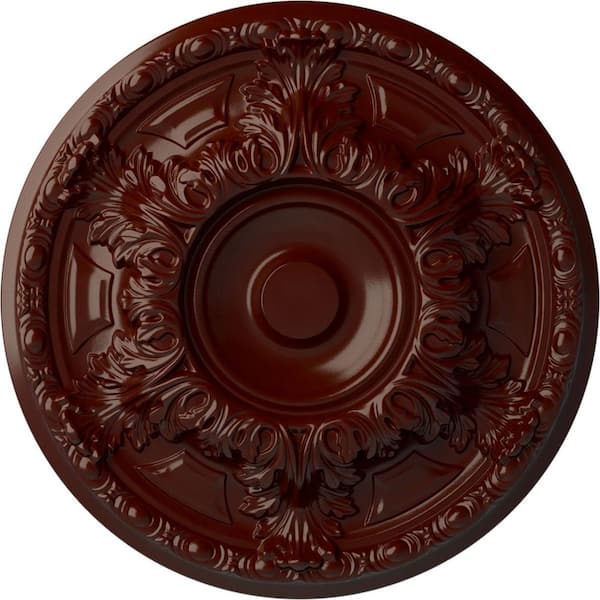 Ekena Millwork 19" x 1-1/2" Granada Urethane Ceiling Medallion (Fits Canopies upto 7-1/8"), Brushed Mahogany