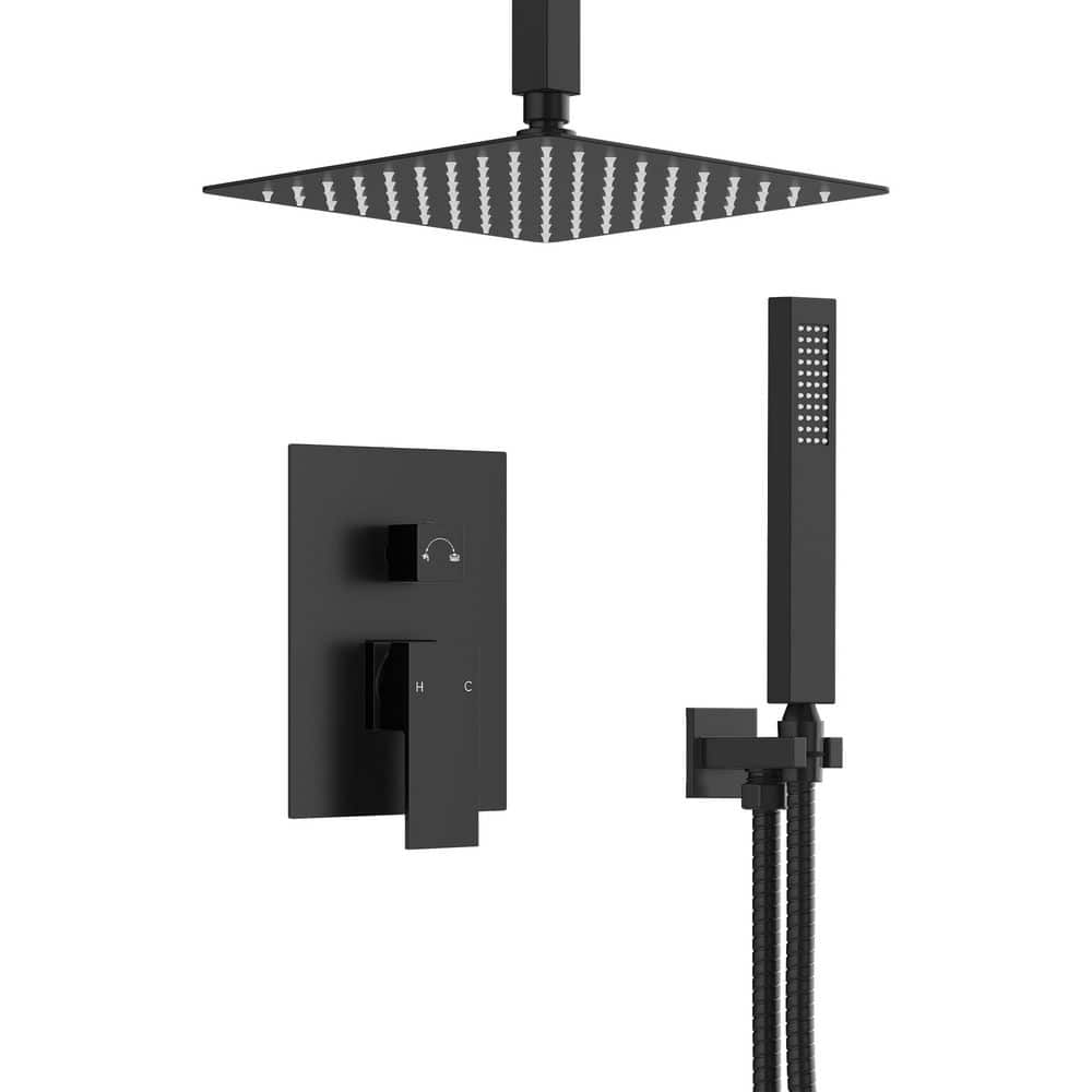 Wall Mount 2-Spray 5-Handle Shower Faucet 2.5 GPM with Thermostatic Valve in Matte Black price history on PriceWatchPro
