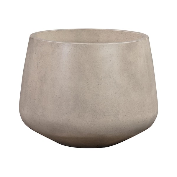 Armen Living 11 in Tall Amethyst Concrete Indoor or Outdoor Planter in White