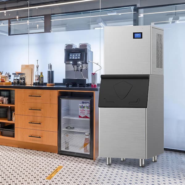 22.5 in. 500 lbs. Per Day Split Commercial Freestanding lce Maker in Silver 156-Full Size High-Density lce Cubes/Cycle