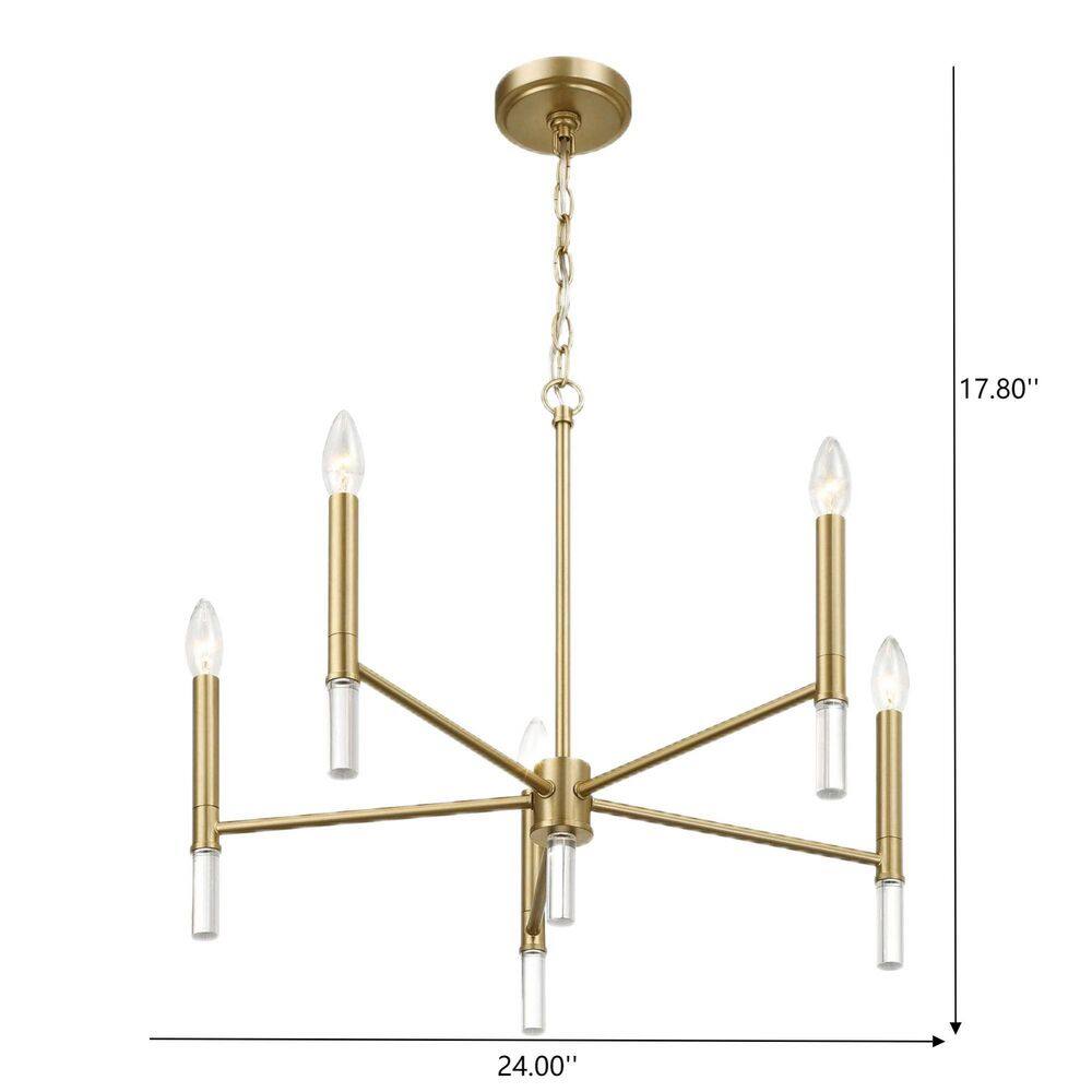 Courtyard 5 Lights Gold Brass Candle Light Chandelier 24 in. W x 17.75 in. H Elegant Lighting Fixture price history on PriceWatchPro