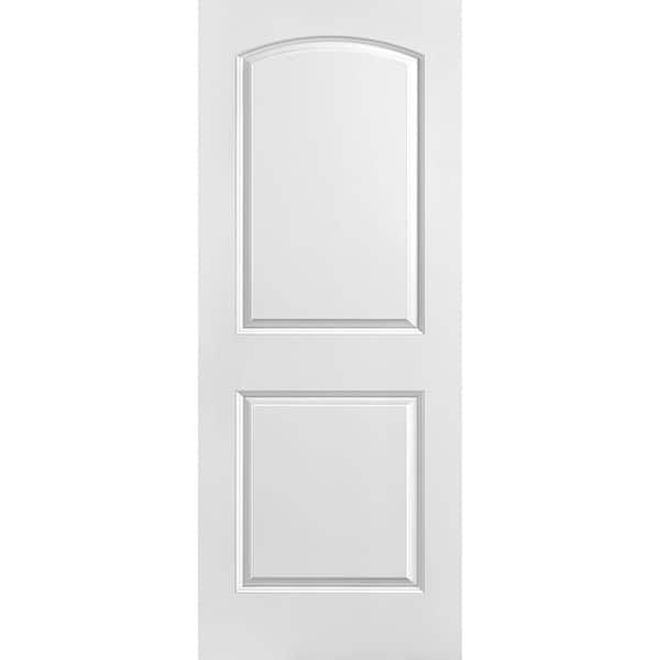 Masonite 32 in. x 80 in. Roman Primed 2-Panel Round Top Hollow Core Composite Interior Door Slab