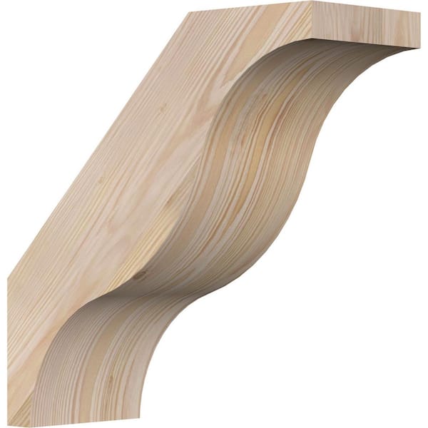 Ekena Millwork 5 1/2"W x 14"D x 14"H Funston Smooth Knee Brace, Douglas Fir