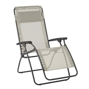 R-Clip in Seigle (Beige) Color with Steel Frame Folding Zero Gravity Reclining Lawn Chair