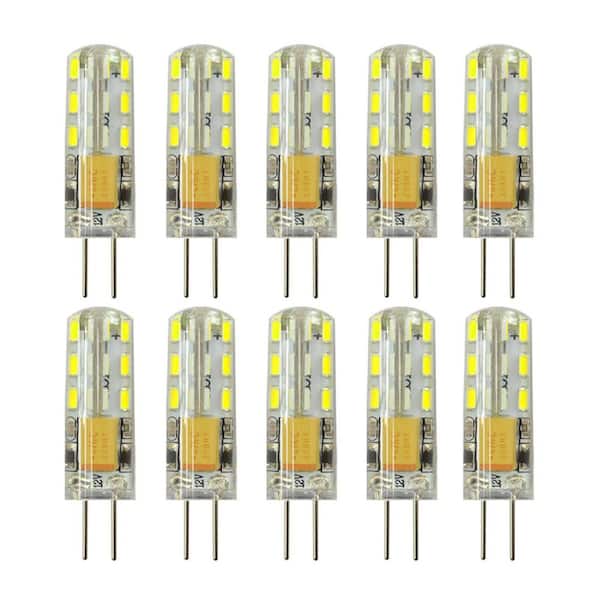 10-Piece 1.5-Watts Equivalent T3 Halogen Bulb Replacement Landscape Bulbs, Specialty White 6000K JC Bi-Pin Base Lights