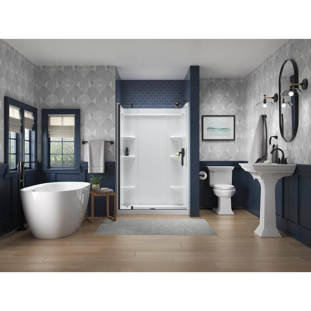 White Oval Freestanding Acrylic Soaking Bathtub