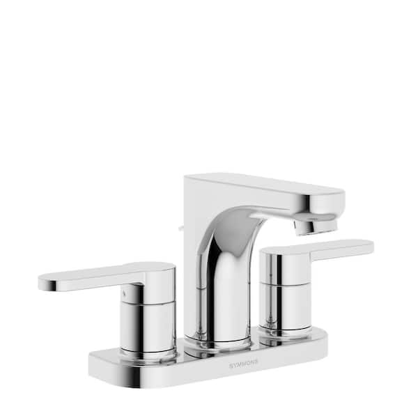 Symmons Identity 4 in. Centerset 2-Handle Bathroom Faucet with Pop-Up Drain Assembly in Chrome