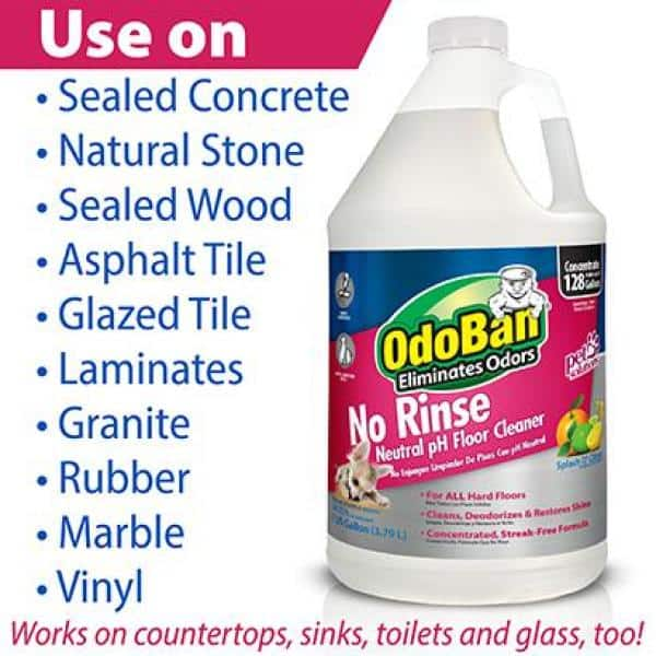 OdoBan 1 Gal. No Rinse Neutral pH Floor Cleaner, Concentrated Hardwood and  Laminate Floor Cleaner, Streak Free 9361B61-G - The Home Depot