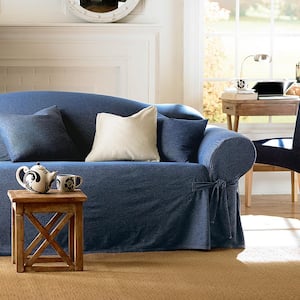 Authentic Denim Indigo Cotton 1-Piece Sofa Slipcover