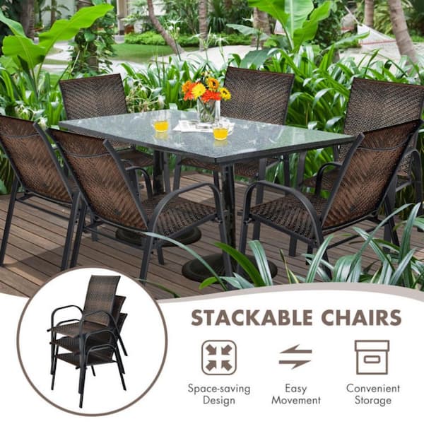 Metrocles stacking discount patio dining chair