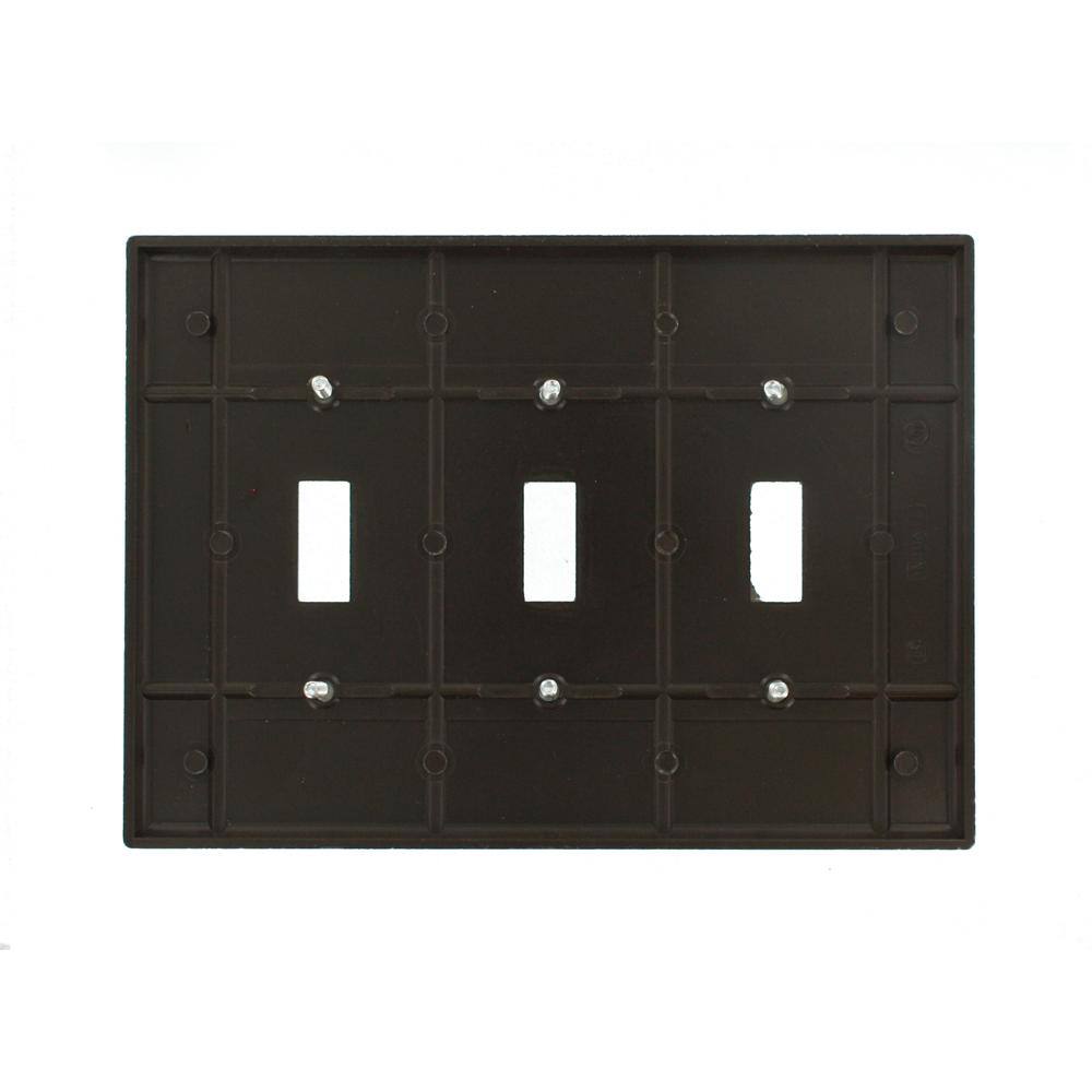 Brown Thermoset 3-Gang Toggle Switch Wall Plate