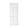 6-Panel Solid Core White Primed Wood Interior Slab Door