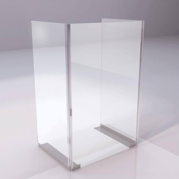 Econoco 24 in. W x 36 in. H Acrylic Social Distancing Shield with Stainless Steel Base for Countertop