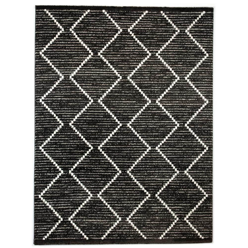 Oscar Black 5 ft. x 7 ft. Area Rug