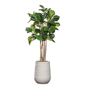 Vintage Home Artificial Faux Fig Tree 73 in. Large Fake Plant Real Touch with Eco Planter
