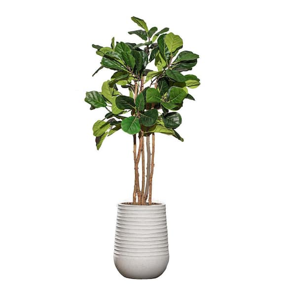 VINTAGE HOME Artificial Faux Fig Tree 73 in. Large Fake Plant Real Touch with Eco Planter